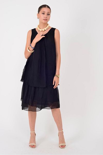 Park Moda 64964 Sleeveless Short Silk Dress