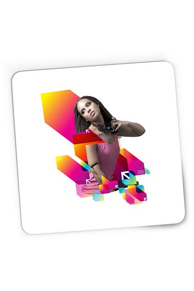 OEM Mousepad Gaming Alicia Keys Colorful Ciercle Album Hyped Concert, 21x19 см