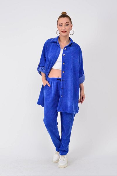 Park Moda 8481 Pocket Detailed Velour Pants