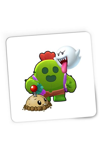 OEM Mousepad Gaming Brawl Stars Shooter Arena Hero Mario Ghost Plants, 21x19 см