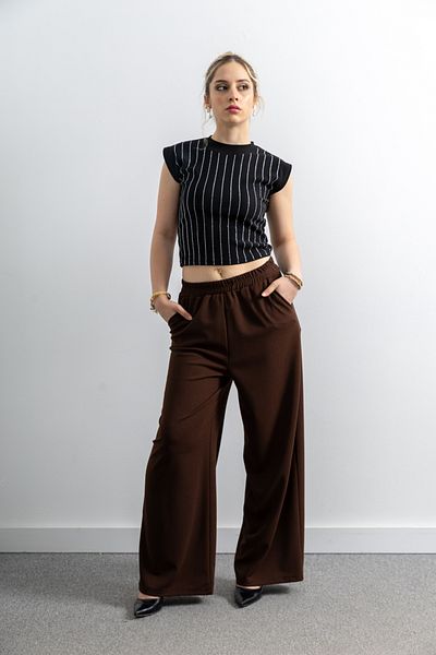 TUĞBA ERGÜL Women's Scuba Crepe Oversize Cut Pants
