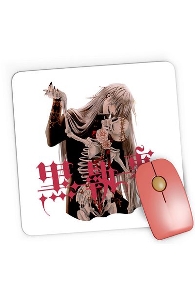 OEM Mousepad Gaming Black Butler Undertaker Shinigami Kill Manga, 21x19 см