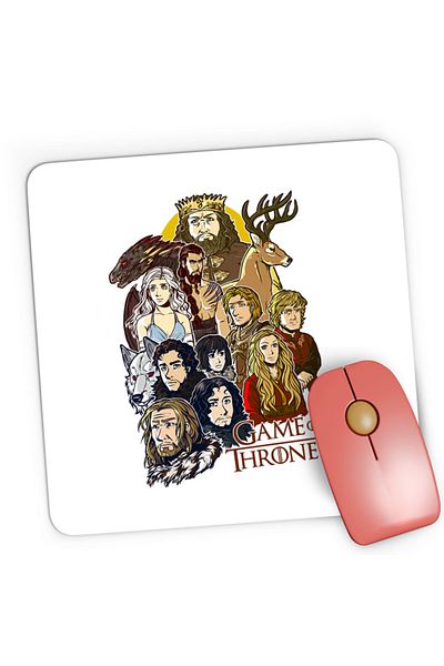 OEM Mousepad Gaming Game of Thrones All Characters Cartoon Style, 21x19 см