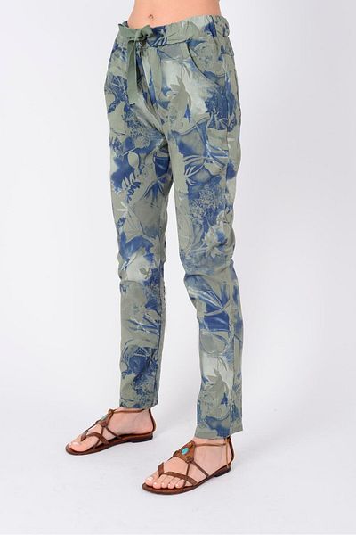 Park Moda 21625 Leaf Pattern Gabardine Pants