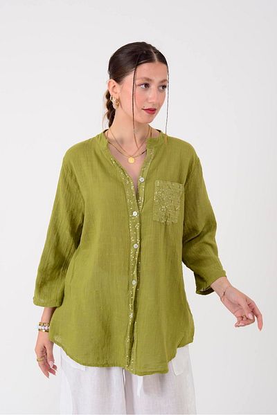 Park Moda 22046 CAMASĂ DETALIE DE BUZUUNAR BRODATĂ