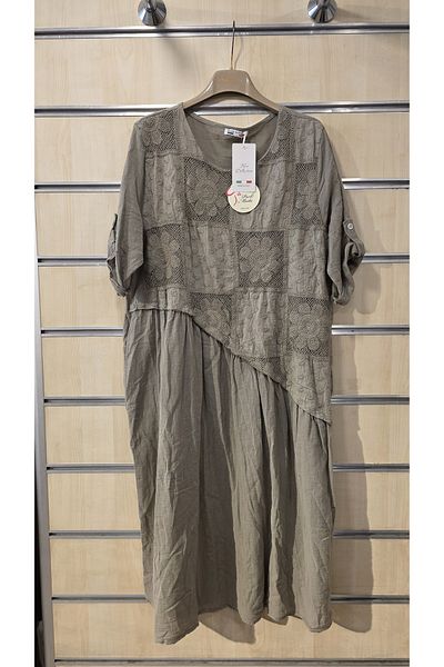 Park Moda Ιταλικό βαμβακερό φόρεμα με λουλούδια με ασύμμετρη κοπή