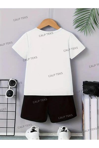 CALP TEKS Cherry Ribbon Printed Shorts-T-Shirt Summer Set