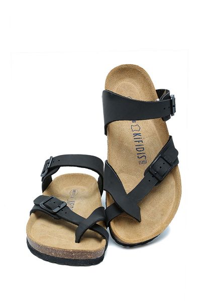 Kifidis Ks10261Sk Soft Step Women's Cork Slippers 36-41 04 - Matte Black