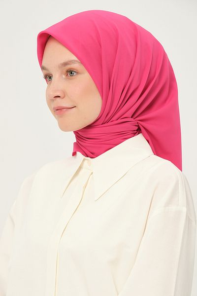 Madame Polo Plain Chiffon Square Scarf Mustard Non-Slip Breathable Fabric 90X90 cm
