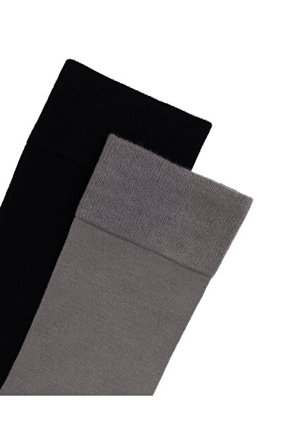 Pierre Cardin Erkek Bambu Karışımlı 2'li Paket Gri Soket Basic Çorap 50308478-100