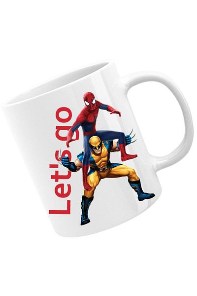 OEM Cana Wolverine X-Men Spiderman Funny Hug Marvel DC Comics, alba, 330 ml