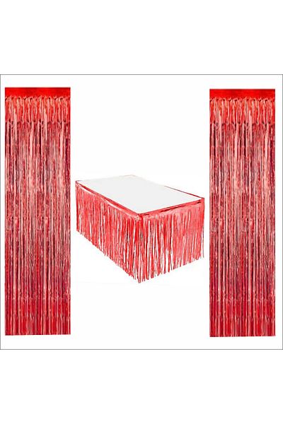 ZENVİVA Red Table Skirt, 2 Pieces Red Backdrops