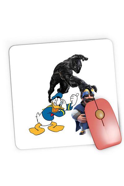 OEM Mousepad Gaming Black Panter Donald Duck Brawl Stars King, 21x19 см