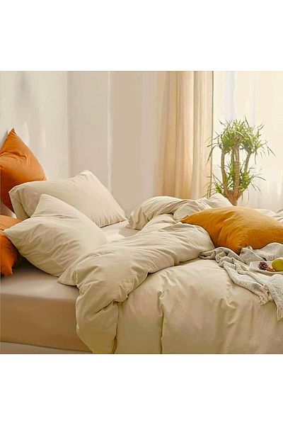 Kotonia Home bed sheet, 100% cotton, Olandina color, 220x240 cm, cappuccino