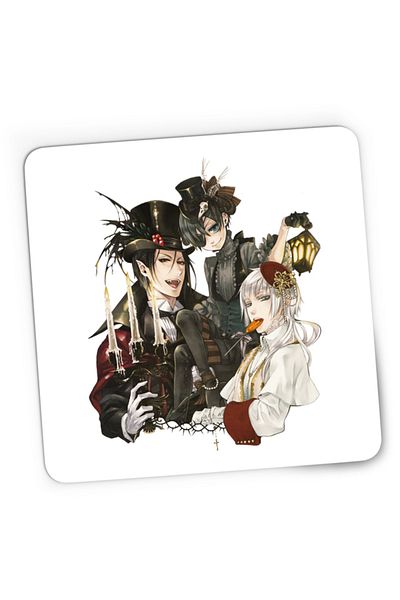 OEM Mousepad Gaming Black Butler Sebastian Ciel Charles Demon Shinigami, 21x19 см