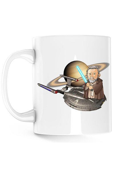 OEM Cana Star Trek Obi Wan Kenobi Ride Spaceship Saturn Planet Ring, alba, 330 ml