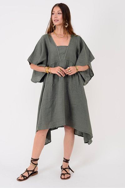Park Moda 72111 Bella Asymmetric Linen Dress