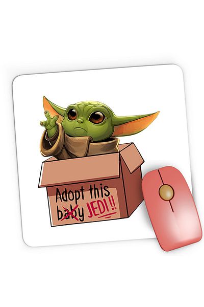 OEM Mousepad Gaming Baby Yoda Adopt Alien Star Wars, 21x19 см