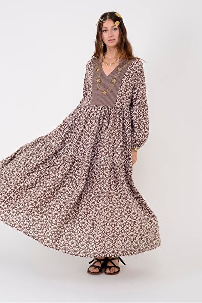 Park Moda AN10619 MARIN GARNI ΛΕΠΤΟΜΕΡΗ ΦΟΡΕΜΑ ΜΕ ΣΤΡΟΓΓΥΛΟ ΣΤΡΟΓΓΥΛΟ ΣΧΕΔΙΟ