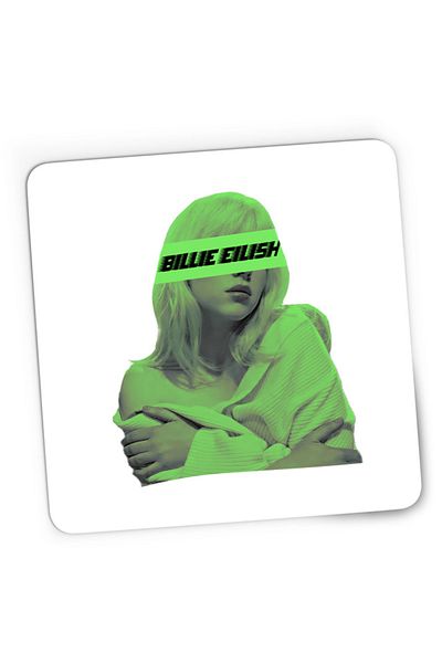 OEM Mousepad Gaming Billie Eilish Logo Green Brand Musician, 21x19 см
