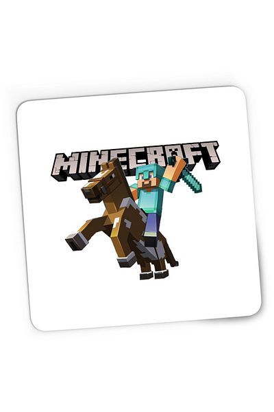 OEM Mousepad Gaming Minecraft Logo Horse Diamond Armor Tools, 21x19 см