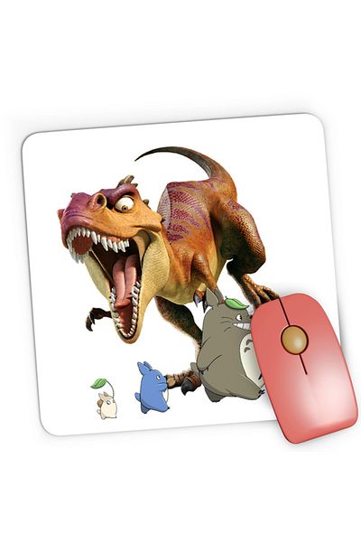 OEM Mousepad Gaming Ice Age Totoro Dinosaur T-Rex Ghibli Animation, 21x19 см