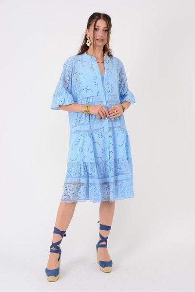 Park Moda 24029 Fisto Detail Midi Lace Dress