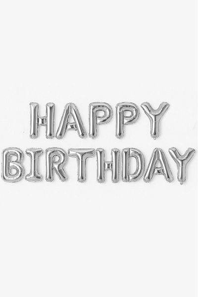 BeySüS Happy Birthday Foil Balloon Silver
