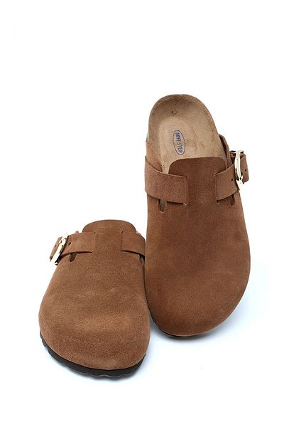 Kifidis K14616Sd Soft Step Women's Suede Leather Sabo Cork Slippers 36-41 Brown/Cuoio