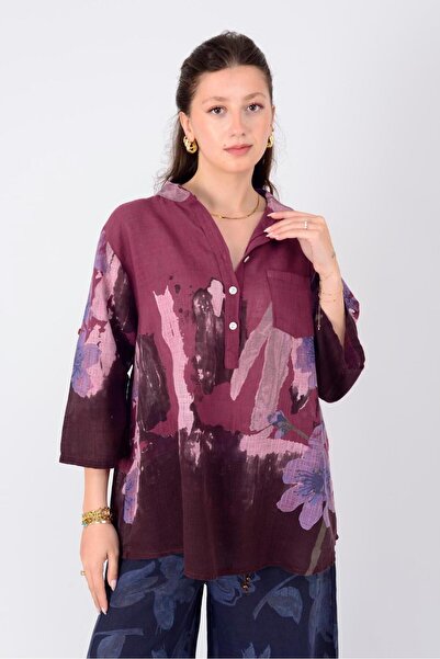 Park Moda 15455F-68 ΠΟΥΚΑΜΙΣΟ ΜΕ ΣΧΕΔΙΟ ΛΟΥΛΟΥΔΙΩΝ SPLASH