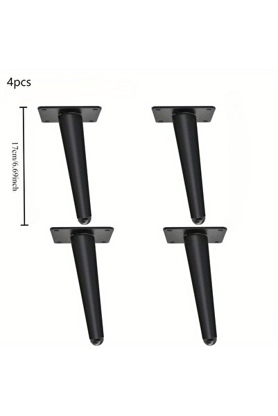 Choice14 4pcs17cmBlackOblique 4pcs Furniture Legs Oblique Conical Metal Legs ...