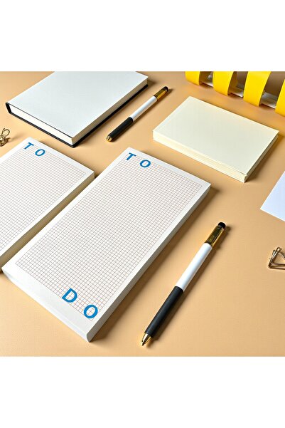 Fark Tanıtım ورق ملاحظات مربع من كوبار-أت | 150 ورقة، 90 جرام ورق عاجي | مخطط طويل الشكل - 226 × 118 ملم