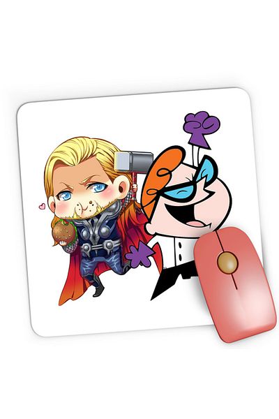 OEM Mousepad Gaming Thor Dexter Cartoons Hero Genius, 21x19 см