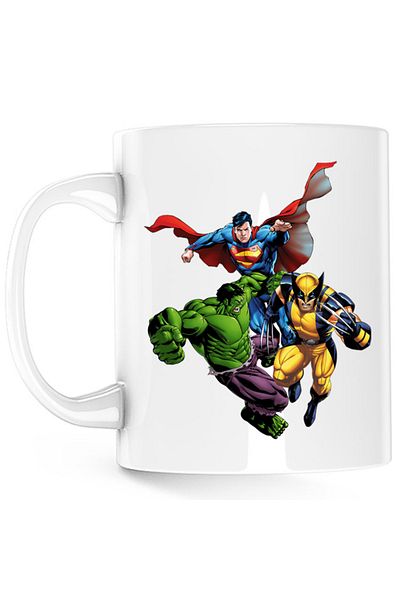 OEM Cana Hulk Wolverine Superman Marvel Super Powers Heroes, alba, 330 ml