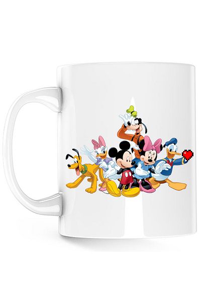 OEM Cana Mickey Mouse Group Photo Memory Pluto Donald Gooffy, alba, 330 ml