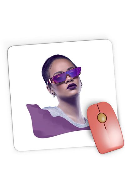 OEM Mousepad Gaming Rihanna Violet Concept Fashion Artist Show Off, 21x19 см