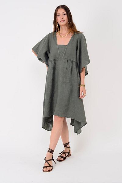 Park Moda 72111 Bella Asymmetric Linen Dress