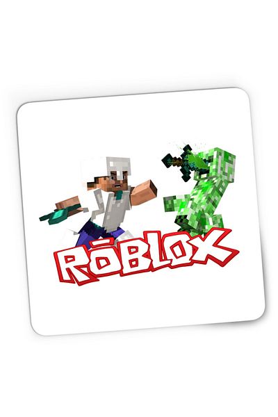 OEM Mousepad Gaming Roblox Minecraft Steve Creeper Fight, 21x19 см