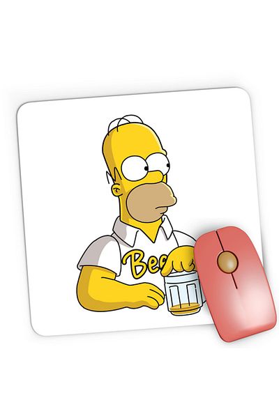OEM Mousepad Gaming The Simpsons Beer Dad Night Dinner Stream Netflix, 21x19 см