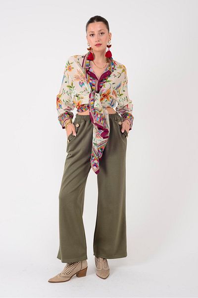 Park Moda 8573 Button Detail Modal Pants