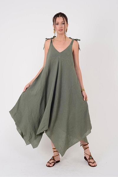 Park Moda 6512 ΜΠΡΟΣΤΙΝΟ ΠΙΣΩ ΑΣΥΜΜΕΤΡΙΚΟ ΛΙΝΟ ΦΟΡΕΜΑ ΜΕ ΖΑΝΤΑ V
