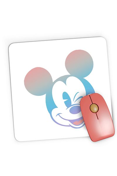 OEM Mousepad Gaming Mickey Mouse Pastels Colors Smooth Cartoon Animation, 21x19 см