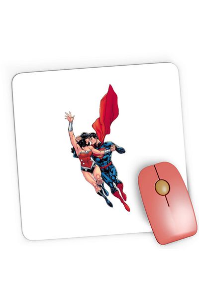 OEM Mousepad Gaming Wonder Woman Superman Lovers Couple Romance, 21x19 см