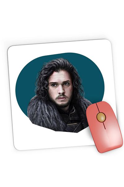 OEM Mousepad Gaming Game of Thrones Jon Snow Lord Powerful Reign, 21x19 см