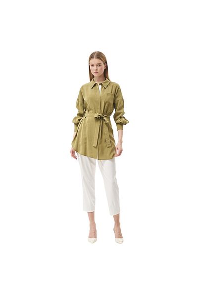 Kayra Rayon Tunic with Bird's Eye Detail at the Collar