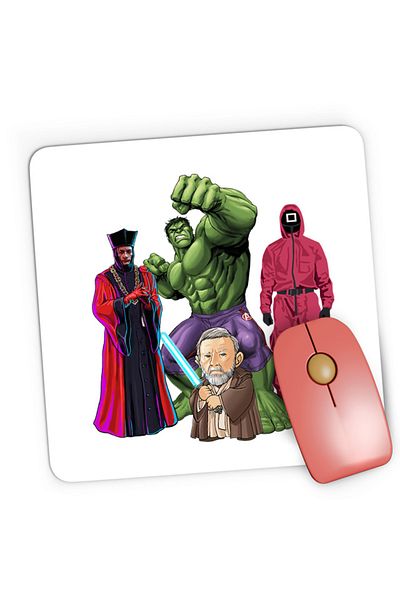 OEM Mousepad Gaming Hulk Obi Wan Kenobi Squid Game Star Trek, 21x19 см