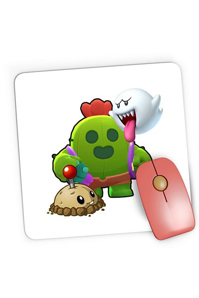 OEM Mousepad Gaming Brawl Stars Shooter Arena Hero Mario Ghost Plants, 21x19 см