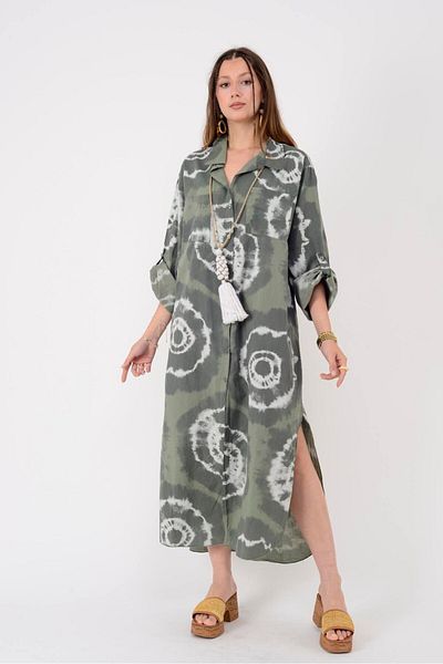 Park Moda 0166 Batik Pattern Shirt Dress