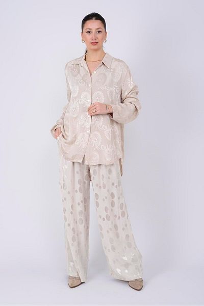 Park Moda Sn307 Lova Circle Pattern Satin Pants