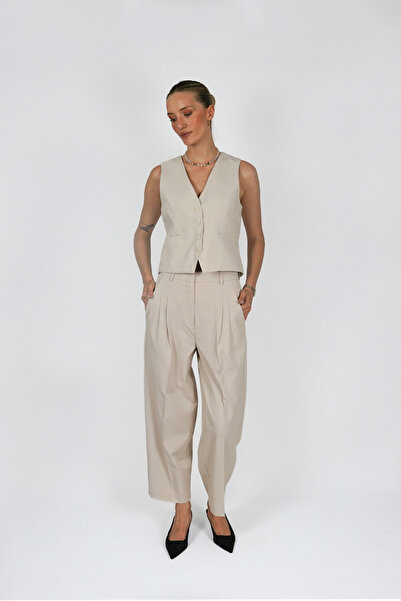 re-fabrıc krem bej pantolon